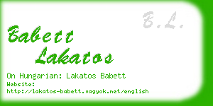 babett lakatos business card